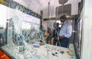 Nairobi Expressway vandalism cost Sh500m- Murkomen Transport CS Kipchumba Murkomen inspects the extent of damage at Mlolongo Expressway toll station on July 13, 2023. PHOTO