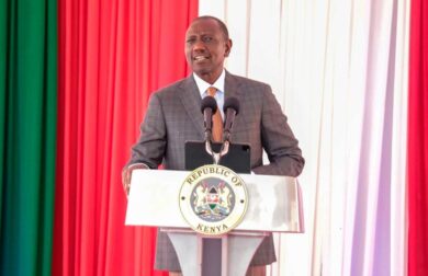 Kenya’s President William Ruto speaking during an official function