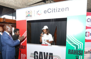 Gava Express: State Services Made Accessible to Non-Smartphone Users President William Ruto at the Gava express stand at KICC where he unveiled the digital government services on June 30, 2023 Image: PCS